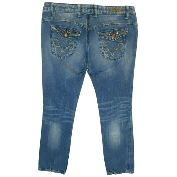 RE Rock for Express Jeans Size 10 Straight Leg Embellished Rock Star Metal Studs - Picture 12 of 12